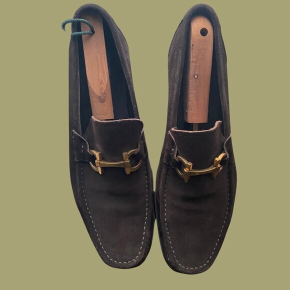 Salvatore Ferragamo Brown Suede Horsebit Loafers – Size 13.5 (Made in Italy) - Picture 3 of 6